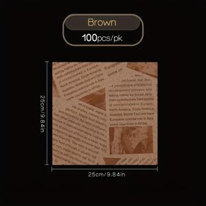 TEMU 100장 베이킹 페이퍼, 트레이 라이너, 방지기름 종이, 상업용 방지기름 종이, 버거와 샌드위치용 왁스페이퍼, 에어프라이어 바구니 라이너, 피자 빵 BBQ 피크닉 파티용 식품 포장|에어프라이어