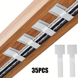 TEMU 35개 세트 블랙, 그레이 & 화이트 자체 접착식 헤비듀티 벨크로 타이 - 다목적 데스크 및 사무실용 와이어 정리 스트랩, 나일론 코드 조직기 스티커 테이프 포함