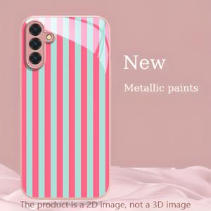 TEMU 삼성 갤럭시 A14 A24 4G A04 A04S A05 A05S A06 A13 A15 A16 A22 A23 A25 A26 A32 A33 A34 A35 A52 A52S A53 A54 A55 A56 5G S21 S23 S24 FE S25 엣지 S22 울트라용 메탈릭 페인트 강화유리 폰 케이스 - 패션 뷰티 소프트 에지 & 하드 케이스 선물-ER2926