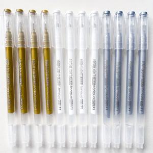 TEMU LANGUO 12색 화이트, 골드, 실버 하이라이터 펜 - 0.6mm 가는 팁, 검은색 종이 드로잉, 채색, 스케치, 저널링용, 보관 상자 포함 젤 잉크 롤러볼 펜 세트, 미술 용품, 신학기 필수품
