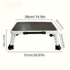 TEMU 스테인리스 스틸 접이식 사다리 - RV용, 높이 조절 가능, 내구성 및 휴대성 우수, 미끄럼 방지 표면, 최대 330 lbs 지지력, 다기능 단층형
