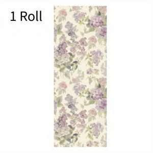 TEMU 탈부착 가능한 PVC 벽지 - 방수 라일락 라벤더 라일락 꽃 그린 베이지, 벽 및 가구용 비닐 필름, 쉬운 설치 무드 보타니컬 잎 패턴, 홈 리모델링 장식