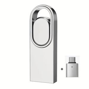 TEMU USB 플래시 드라이브 및 1개 USB-C 어댑터 포함, 아연 합금 메탈 쉘, 4GB/8GB/32GB/64GB/100GB 옵션, 메모리 스틱, PC/Mac/휴대폰/노트북/차량용 장치에 적합, 비즈니스 선물