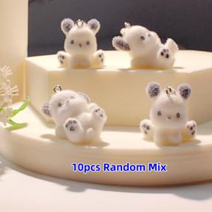 TEMU 16개/10개 투포지션 플로킹 레진 강아지 펜던트, DIY 목걸이·귀걸이·휴대폰 장식 및 백팩 데코레이션용 – 가족과 친구를 위한 창의적인 선물 아이디어|귀걸이