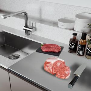 TEMU 헤비듀티 엑스트라 라지 상업용 및 가정용 주방 도마 - 스테인리스 스틸 준비 표면, 쉽게 청소 및 보관 가능, 레스토랑, 케이터링, 가정용 대형 셰프 보드, 크리스마스와 할로윈 선물 여성용, 음식 준비, 전문 셰프, 케이터링 용품, 세련된 디자인, 견고한 구조, 레스토랑 직원, 주방 아이템, 주방 도구, 주방 액세서리, 주방 필수품, 주방 가제트