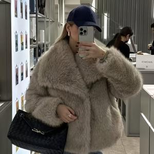 TEMU 여성용 포근한 인조 퍼 코트 - 시크한 긴소매, 버튼업, 루즈핏, 가을/겨울용 따뜻하고 스타일리시함, 캐주얼 또는 포멀한 의상에 적합, 겨울 코트, 여성용 퍼 코트 겨울, 퍼 코트 여성 겨울, 퍼 재킷 여성, 퍼 코트 롱, 여성용 재킷, 여성용 겨울 재킷, 여성용 겨울 의류, 여성용 겨울 코트, 여성용 겨울 재킷