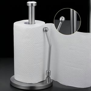 TEMU 1개 스테인리스 스틸 페이퍼 타월 홀더 (텐션 암 & 미끄럼 방지 받침 포함) - 크리스마스 테마 디자인 (산타, 쇠마차, 사슴, 눈꽃) - 주방, 욕실용 튼튼한 조리대 정리함 - 간편한 설치 & 공간 절약형 수납