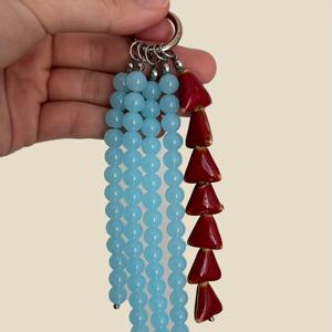 TEMU 1개 수제 유리 구슬 & 세라믹 구슬 삼각 참 - 우아한 유리 구슬 가방 펜던트와 세라믹 구슬 악센트, 남녀공용 수제 액세서리, 수제 애호가를 위한 선물, 목걸이, 팔찌, 키체인, DIY 지갑 제작과 호환 가능|목걸이|남자목걸이