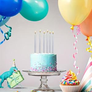 TEMU 6개 화이트 & 골드 왁스 테이퍼 스틱 - 웨딩, 생일, 샤워 파티용 우아한 레이어드 케이크 토퍼 장식 - 전통 파티 케이크 장식, 야외 이벤트용 (-무료 왁스 포함) 크리스마스, 새해