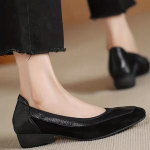 TEMU 편안하고 다재다능한 로우힐 슬립온 로퍼. 인조 커버와 벨벳 갑피, 부드러운 패브릭 안감, 튼튼한 고무 밑창으로 사계절 내내 착용 가능한 여성용 캐주얼 & 포멀 슈즈|신발|단화