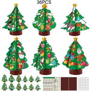 TEMU 36개 크리스마스 3D 트리 세트 - 수제 크리스마스 트리 활동 키트 (교실 활동, 미술 작품, 공예 및 재봉 용품, 스크랩북, 엠보싱용) - 종이 및 카드스톡, 카드 스톡