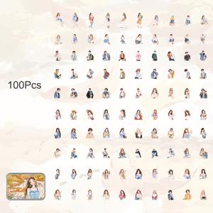 TEMU 100개 캐릭터 스티커, 사전 절단 투명 PET 소재 스크랩북 스티커, 핸드 저널, 다이어리, 포토 앨범, 스크랩북 장식 DIY 재료, 생일 선물 스티커 선물 상자, 저널 장식,스크랩북 용품,장식용 라벨,만화 스티커,접착 뒷면,투명 스티커,공예 스티커,자체 접착 스티커,저널 키퍼,선물 구매자|다이어리|일기장