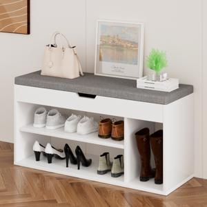 TEMU OYIKYI 1개 신발장 벤치 현관의자 좌식 다용도 신발 정리 수납장 현대적인 소프트우드 현관 벤치 - 신발 보관함이 있는 멀티펑셔널 복도 정리대, 쿠션 시트가 있는 신발/코트/가방용 좌석, 작은 공간을 위한 공간 절약 디자인, 슬림한 목재 마감, 질감 처리|거실장