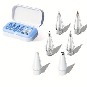 TEMU 애플 펜슬 (1세대/2세대), 프로 & USB-C용 6-in-1 정밀 연필 팁 세트 - 다양한 스타일 포함, 보관 상자 포함, 내구성 및 내마모성, 드로잉, 메모 및 디자인에 이상적 - 모든 세대에 적합