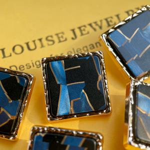 TEMU 30mm 사각형 샤크 버튼, 금박 마블 텍스처, 코트, 가죽 용품, 모자 및 의류용 텍스틸 장식, 5개