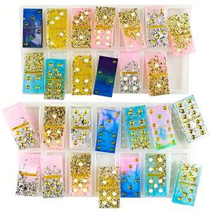 TEMU 에폭시 수지용 28-캐비티 실리콘 도미노 몰드 - 내구성과 비스틱 주얼리 캐스팅 몰드, 펜던트, 참, 기타 - DIY 공예, 주얼리 제작 용품에 적합