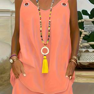 TEMU 여름을 상쾌하게 만드는 눈길을 사로잡는 노란색 민소매 캐미솔 세트: 루즈핏 탑 + 쇼츠