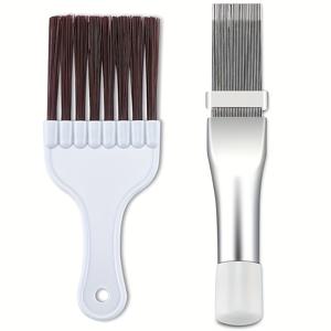 TEMU 2개 세트 에어컨 콘덴서 핀 컴브 세트 - 스테인리스 스틸 라디에이터 & HVAC 효율성용 청소 브러시, 튼튼한 AC 유지보수 도구 키트|에어컨선풍기