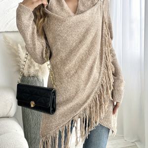 TEMU 솔리드 컬러 리브드 이지 루즈핏 가디건 탑, 봄과 가을을 위한 캐주얼 버튼 롱 슬리브 니팅 탑, 여성 의류