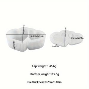 TEMU 밸런타인데이 사랑 저장 상자 하트 모양 촛대 실리콘 성형틀 DIY 시멘트 석고 촛대 실리콘 성형틀