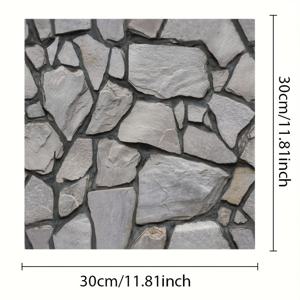 TEMU 12/24/36/48개 접착식 돌 벽 스티커 - 방수 DIY 벽지, 주방, 욕실, 거실용