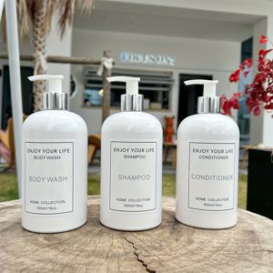 TEMU 3개입 500ml/16oz 플라스틱 로션 펌프 디스펜서 병 (방수 라벨 포함) - 리필 가능 샴푸, 컨디셔너 & 바디워시 용기, 가정 및 살롱용 내구성 욕실 액세서리, 세련된 디자인, 투명 용기, Easygrip 손잡이