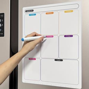 TEMU 주간 계획 및 알림용 지우개 가능한 소프트 화이트보드 스티키 노트가 달린 자석 냉장고 메모판