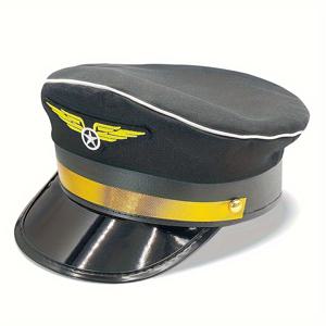 TEMU 쿨 블랙 피크드 캡, 자수 선장 모자, 할로윈 코스프레 사진 소품