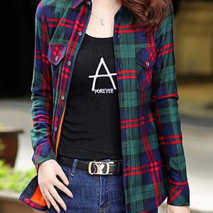 TEMU 체크무늬 긴팔 셔츠 재킷 - 그린/블랙/레드 타탄 칼라 블라우스, 캐주얼 & 스마트캐주얼 웨어용 버튼 프론트 탑, 세탁기 사용 가능한 봄/여름용 아우터웨어 (클래식 핏 아님)