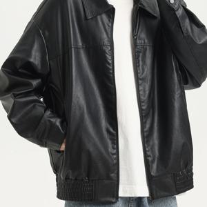 TEMU 남성용 방풍 라펠 칼라 지퍼 재킷 - 풀 지퍼 코트, 풀 지퍼 클로저, 360gsm & 56gsm 안감, 레귤러 핏 긴소매, 단색 - 올 시즌 캐주얼 & 스포티 아우터 남성용, 장비, 스포티 디자인