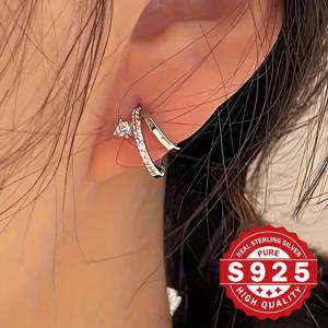 TEMU 925 스테인리스 실버 나비 귀걸이 - 저 알러지, 저 알러지, 내구성 있는 자이콘 스톤, 일상 및 특별한 기회에 적합, 어머니의 날 선물, 일상 귀걸이|나비 귀걸이|저 알러지 귀걸이