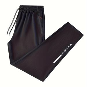 TEMU 남성용 경량 통기성 운동 바지 - 빠른 건조, 루즈핏 지퍼 포켓, 폴리에스테르, 농구 및 피트니스 트레이닝용, 여름 캐주얼웨어, 운동 레깅스