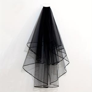 TEMU 1pc 할로윈 유령 검은 베일 드레스 머리 장식, 할로윈 크리스마스 의상 소품, 남성용 무대 공연 액세서리