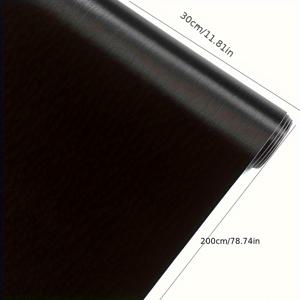 TEMU 검은색 브러쉬드 메탈 비닐 랩 필름, PVC 소재, 자동차 등급, 에어 릴리스 접착제, 30cm x 200cm, 자동차, , 자전거, 랩탑 및 휴대전화 장식용