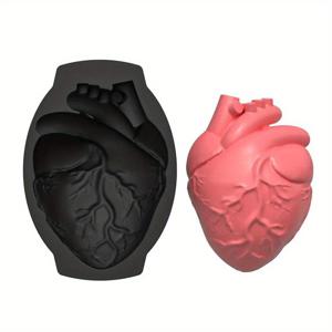 TEMU 사람 뇌 디자인이 있는 실리콘 심장 성형기 - 대용량, 지지대, 두꺼운 장기 - 할로윈 케이크, 초콜릿 푸딩 등에 완벽 - 주방 및 베이킹 용품
