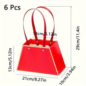 TEMU 6개 세트 할로윈 & 크리스마스 선물 포장 가방, 우아한 꽃다발 종이 토트백 – 웨딩, 생일, 어머니날 파티 장식용