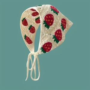 TEMU 여성용 프렌치 빈티지 플로럴 헤드스카프 - 우아한 홀아웃 디자인의 소프트 파스텔 컬러 (레드, 블루, 그린, 화이트, 베이지) - 파티, 웨딩, 일상용 미끄럼 방지 머리띠, 귀여운 헤어 액세서리, 정교한 레이스 디테일, 다재다능한 스타일