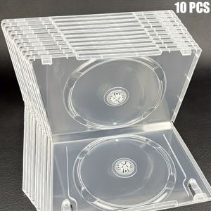 TEMU 10개 CD DVD 케이스, 더블 디스크 보관함, 게임용 보호 박스, 자동차/집/사무실용 음악 음원 보관함, 투명 슬리브 포함