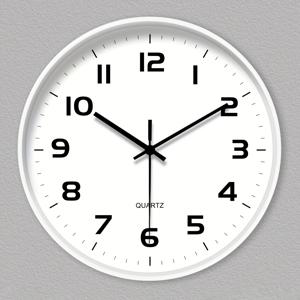 TEMU 1개 모던 라운드 벽시계 - 무소음 시계, 배터리 구동 (AA 포함 안됨) - 우아한 블랙 테두리 & 화이트 페이스 - 거실, 침실, 사무실, 주방용 홈 데코 선물 - 10-16인치 사이즈 선택 가능 - 내구성 있는 플라스틱 제작, 세련된 숫자 디자인|시계|벽시계|벽시계