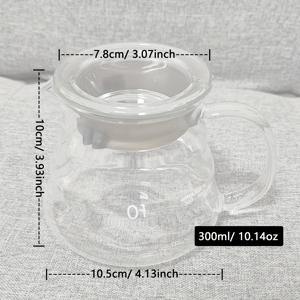 TEMU 400ml/600ml 1인 및 다인용, 열 저항 보로실리케이트 유리, 투명 커피 공유 냄비, 구름 디자인, 가정 및 친구 공유에 이상적, 커피 서비스용