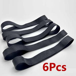 TEMU 6개 블랙 고무 밴드 길이 24cm 고탄력 고무 밴드 신축성 있는 튼튼한 고무 링 용품 학교 사무용품 패키지용 신축성 라텍스 링