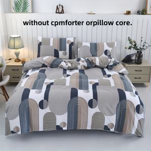 TEMU 3개의 모던 기하학적 프린트 폴리에스테르 이불 커버 세트, 가벼운 지퍼 침구 2개의 베개 커버 포함, 기계 세척 가능, 이불 또는 충전재 없음, 모든 계절