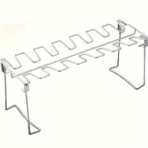 TEMU 스테인리스 스틸 닭다리 및 날개 랙, 접이식 수직 로스터 스탠드 그릴, 흡연기 - 피크닉, 캠핑용 BBQ 그릴 액세서리 - 오븐, 주방 호환, 식품 안전, 쉬운 보관 - 1개