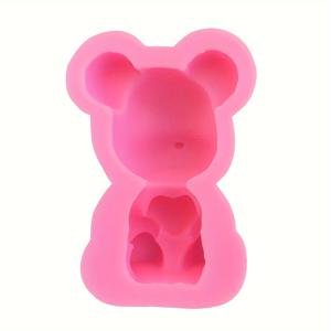 TEMU 1pc 실리콘 3D 베어 캔들 모양, 비정형 모양, 데이 테마, 초보자 및 숙련된 제작자들을 위한 DIY 수제 공예