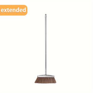 TEMU 스테인리스 스틸 가정용 마당과 먼지통 세트, 연장된 115cm/45인치 디자인, 먼지통에서 머리카락을 쉽게 제거할 수 있습니다. 스테인리스 스틸 긴 손잡이 마당, 내구성 있는 먼지통 및 실내 및 실외 사용을 위한 주방 청소 도구