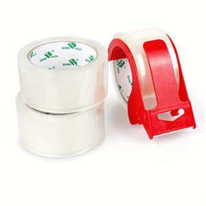 TEMU BOMEI PA 헤비듀티 투명 포장 테이프 디스펜서 포함 - 3롤 (빨간색, 투명, 흰색) - 48mm 폭 강력 접착 테이프 - 산업용, 사무실, 카톤 밀봉용 - 플라스틱, 패브릭, 유리, 금속 표면 - 이커머스 배송, 이사, 보관에 이상적 - 디스펜서와 호환 - 롤당 50야드 - 헤비듀티 포장 요구에 내구성과 신뢰성