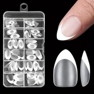 TEMU XS 초 단축 아몬드 네일 팁 120pcs 소프트 젤 양면 매트 네일 팁 클리어 프리 버프 젤 네일 팁 베이스 코트 필요 없음 네일 팁 확장용 네일 팁 누르기