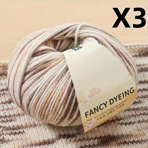 TEMU 3개 세트 부드러운 두꺼운 울 실 - 크로셰, 니팅, 직조용 다색 멀티컬러 실 - 각 50g, 스카프, 모자, 가디건, 양말, 가방에 완벽한 내구성 있는 공예용 실, 고품질 원사, 수제 제작 재료