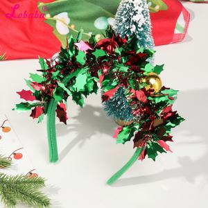 TEMU 1pc LOBABA 크리스마스 헤어밴드 - 여성용 - 반짝이와 컬러풀한 줄무늬가 있는 귀여운 플라스틱 헤어밴드, 인기 요소가 있는 파티 헤드피스, 단일 품목