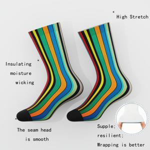 TEMU 1쌍 남성용 3D 올오버 프린트 원사이즈 대나무 섬유 바지 양말 - 통기성 전신 컬러 체인지 & 360° 패턴 (발뒤꿈치/발가락) - 신선한 선물, 캐주얼 & 드레스 양말, 사계절 착용, 손세탁/드라이클리닝